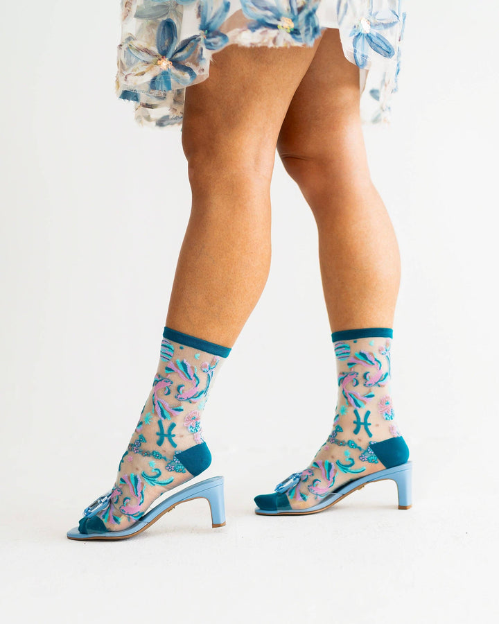 Zodiac Shimmer Socks: Pisces