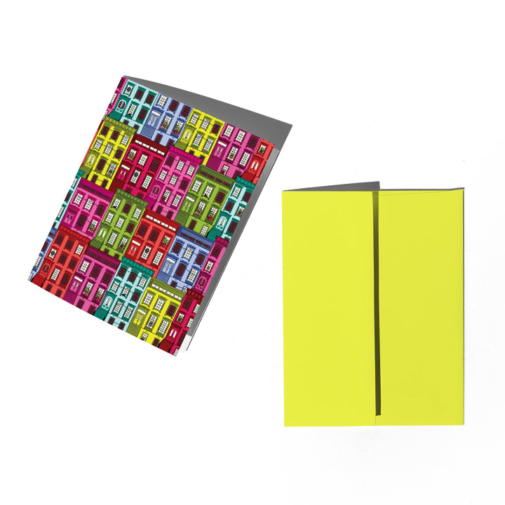 Brownstone Patterned Greeting Card: Clear sleeve
