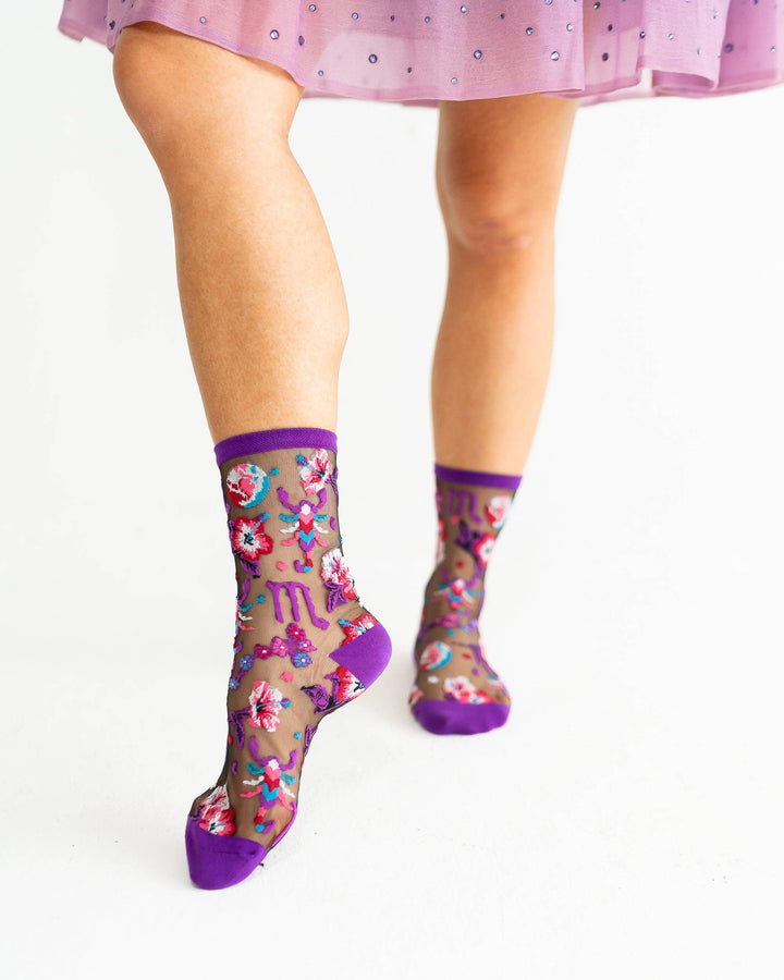 Zodiac Shimmer Socks: Scorpio