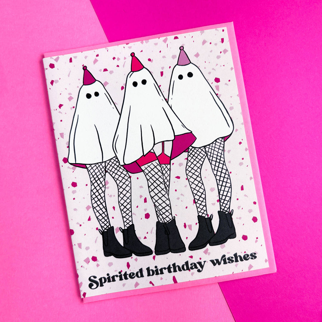 Ghost Birthday Card: Clear sleeve