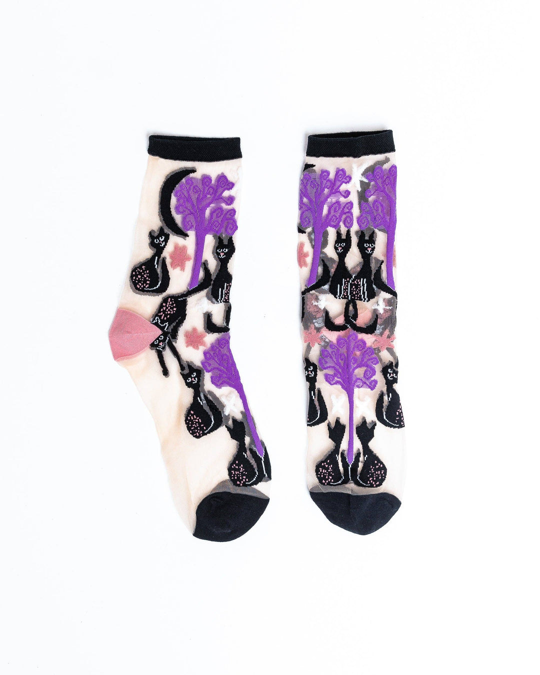 Nocturnal Cats Sheer Sock