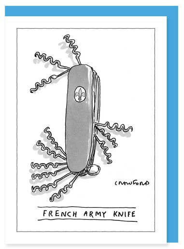 FRENCH ARMY KNIFE NEW YORKER CARD