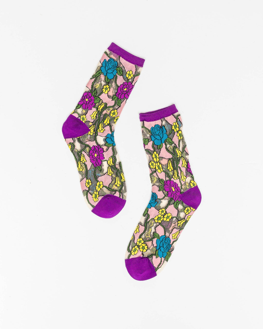 Stain Glass Floral Sheer Sock