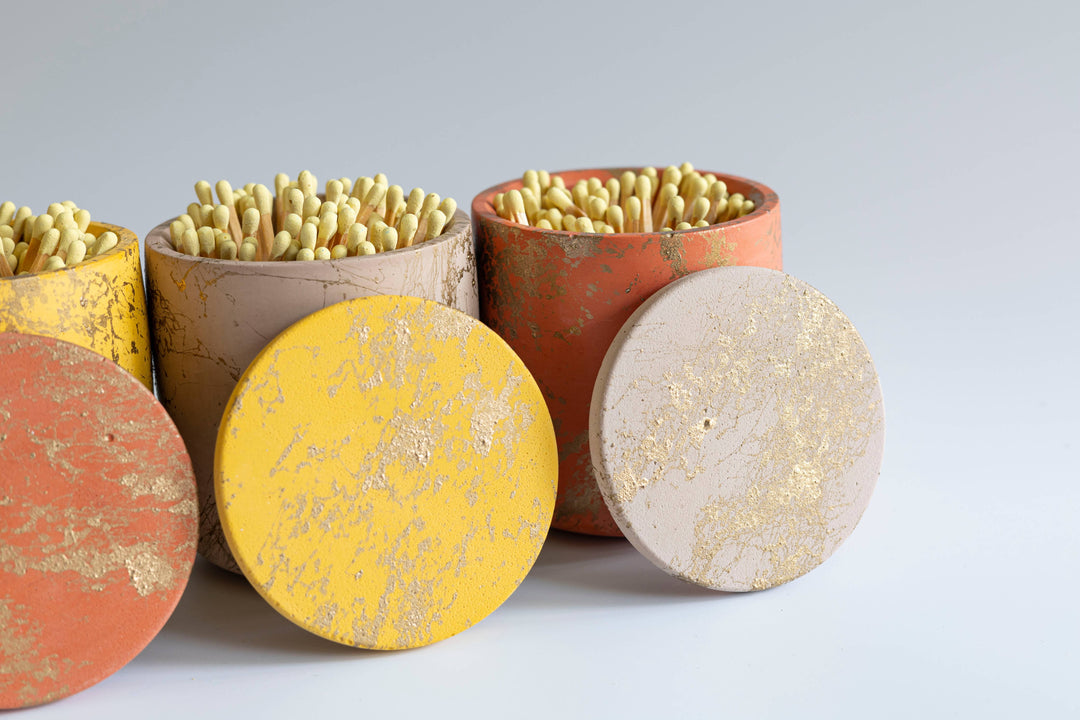 LTD Ed Brick & Gold Two Piece Match Holder