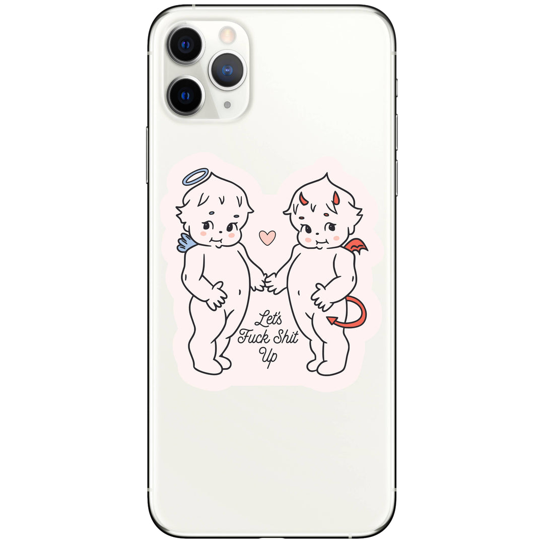 Angel Devil Cute Swear High Quality Vinyl Sticker