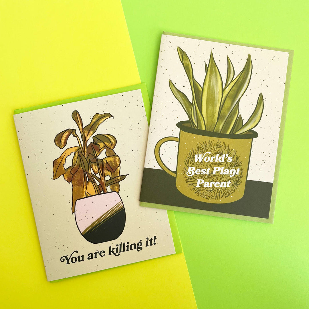 You're Killing It! Dead Plant Card: Clear sleeve