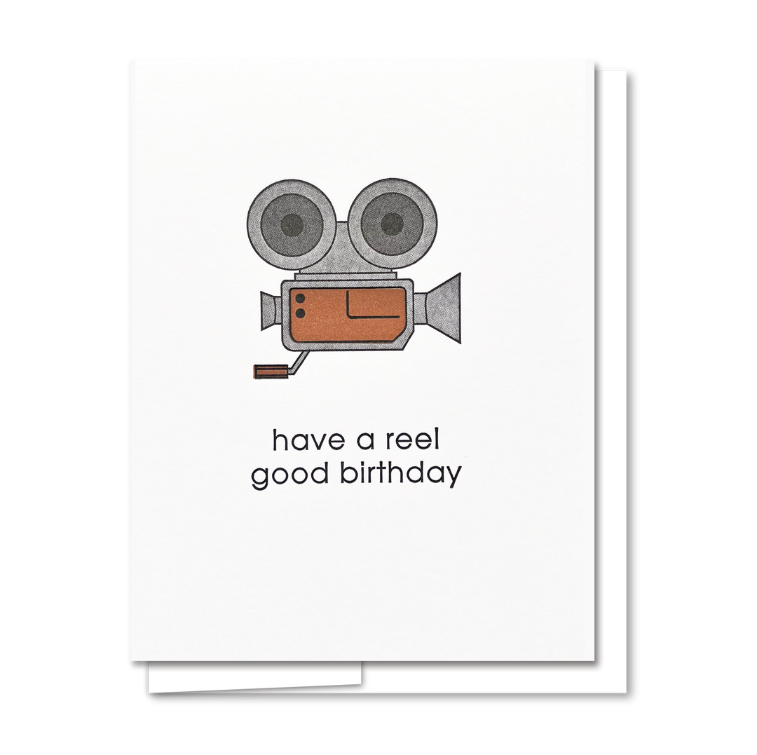 Reel Good Birthday - Letterpress Birthday Card