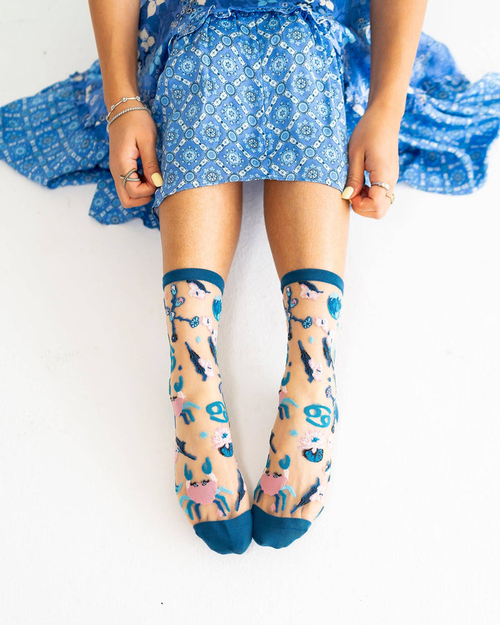 Zodiac Shimmer Socks: Cancer