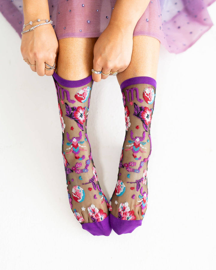 Zodiac Shimmer Socks: Scorpio