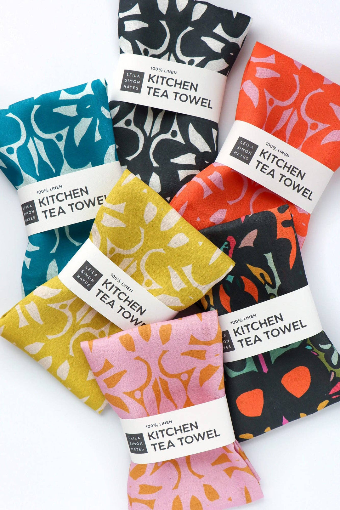 Trellis Tea Towel, black