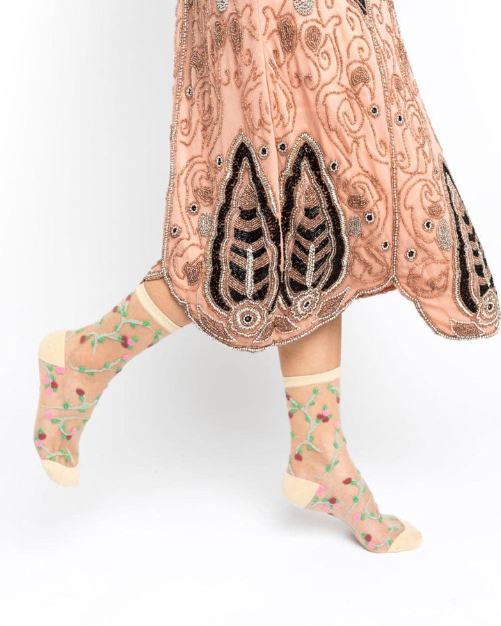 Sheer Rosettes Sock
