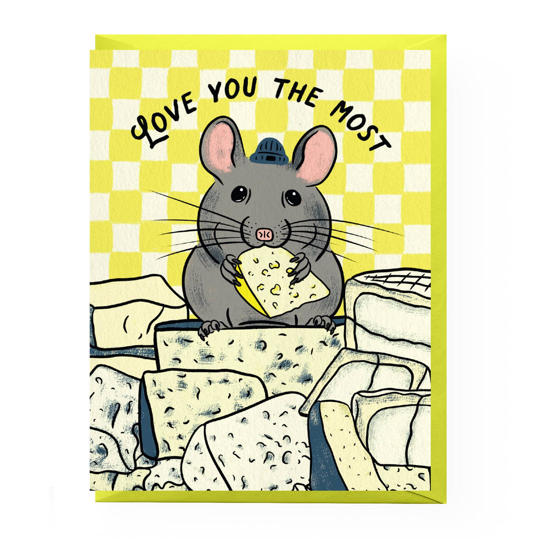 Cheese Mouse Love Card: Clear sleeve