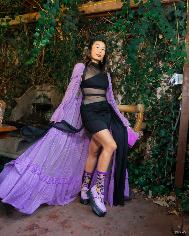 Dracula Shimmer Sheer Sock