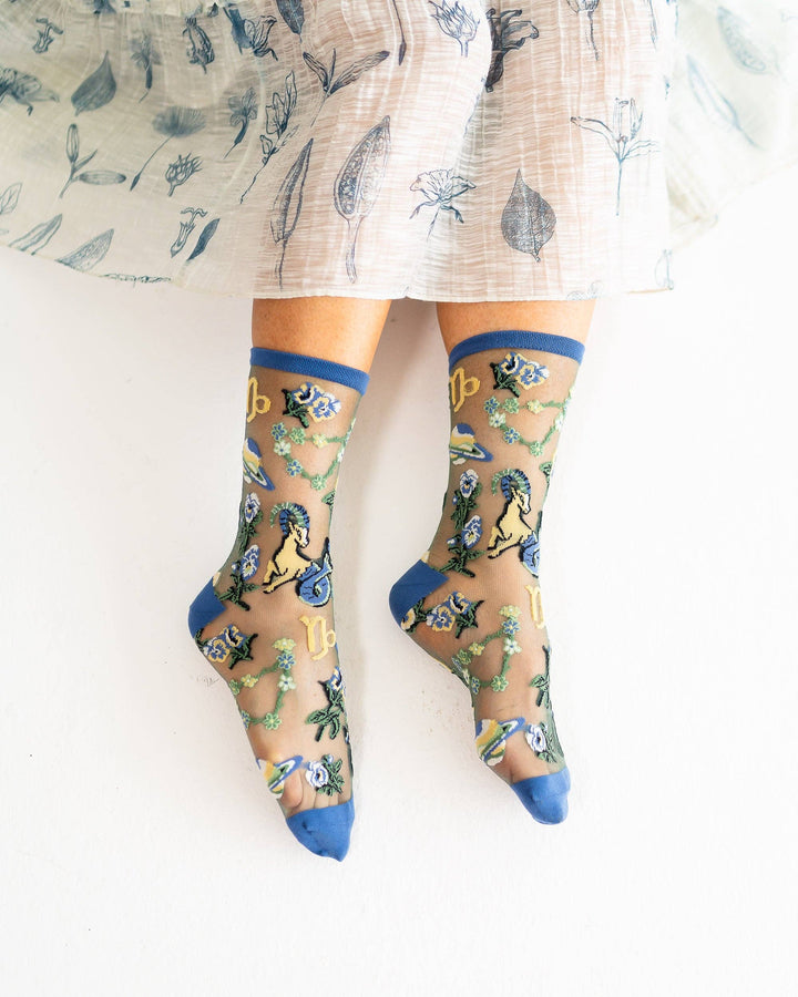 Zodiac Shimmer Socks: Capricorn