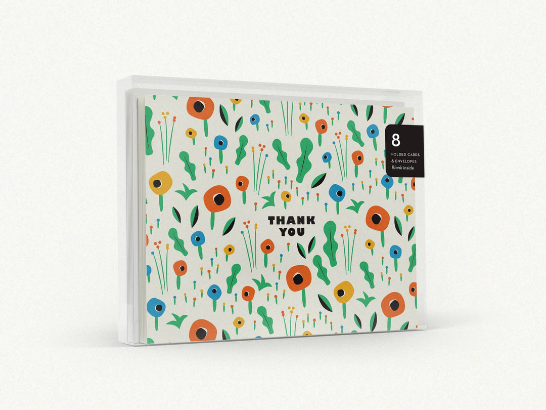 Poppy Field Floral Pattern Thank You CardCard