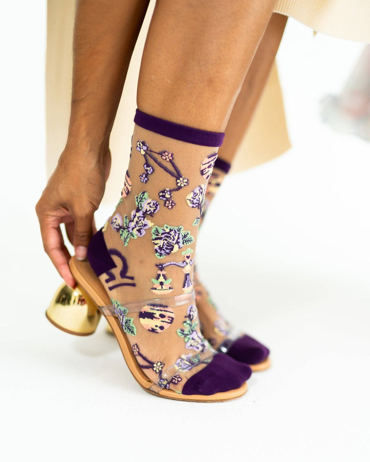 Zodiac Shimmer Socks: Libra