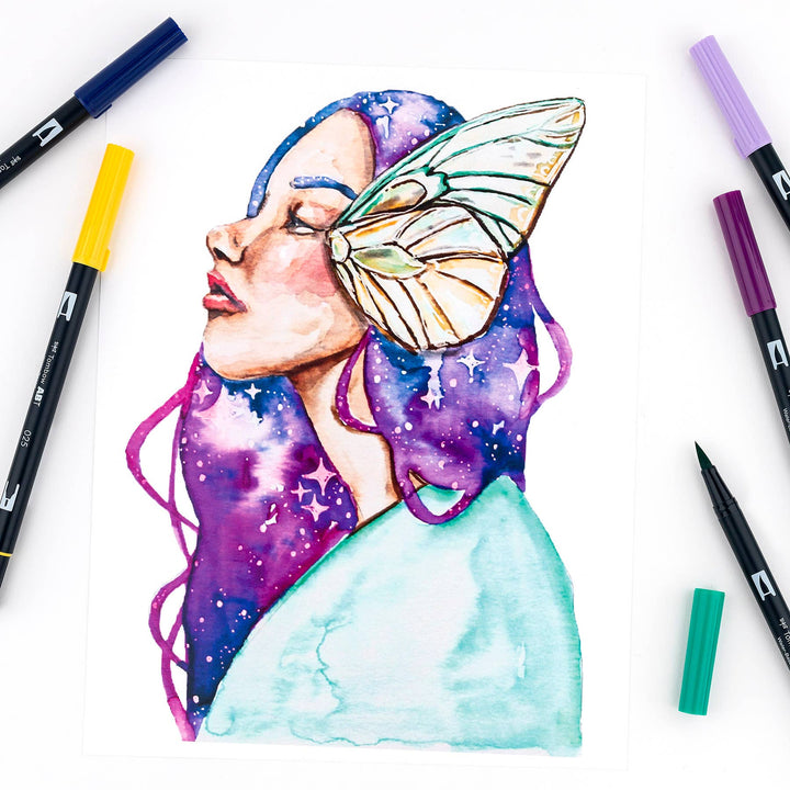 Dual Brush Pen Art Markers: Galaxy 10-Pack