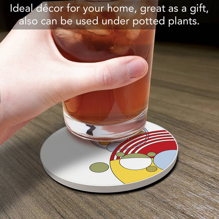 FLW Caberet Dinnerware Patterns 4 Pack Round Stone Coasters