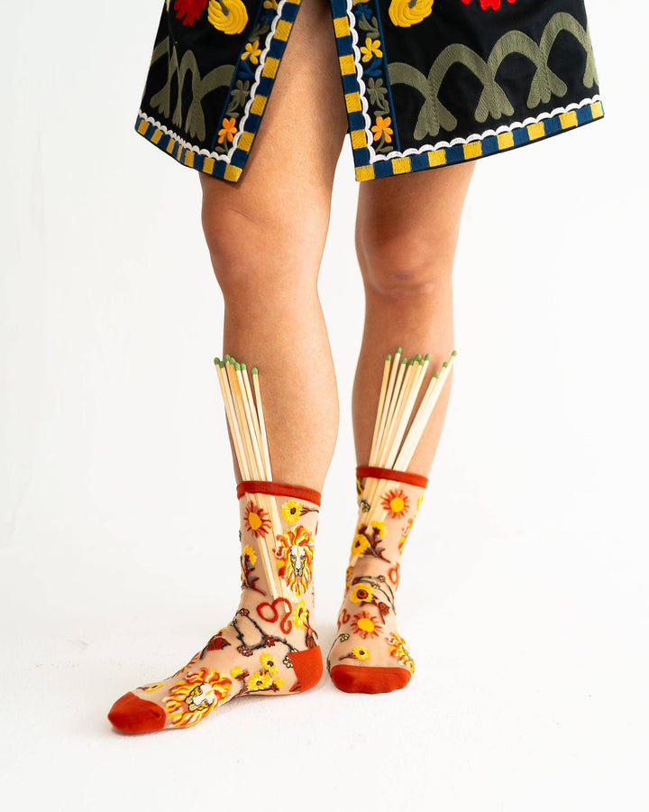 Zodiac Shimmer Socks: Leo