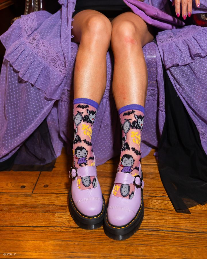 Dracula Shimmer Sheer Sock