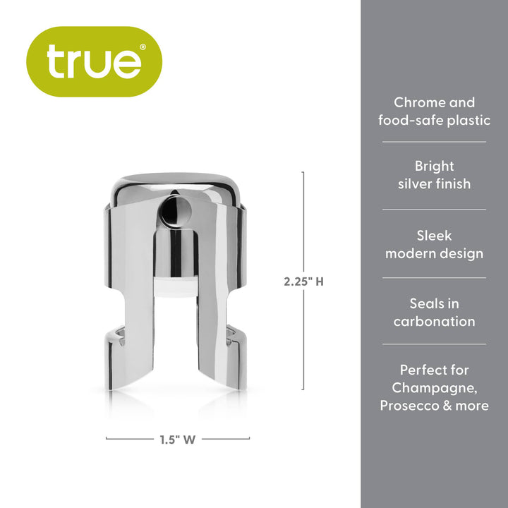 Fizz Chrome Champagne Stopper Silver