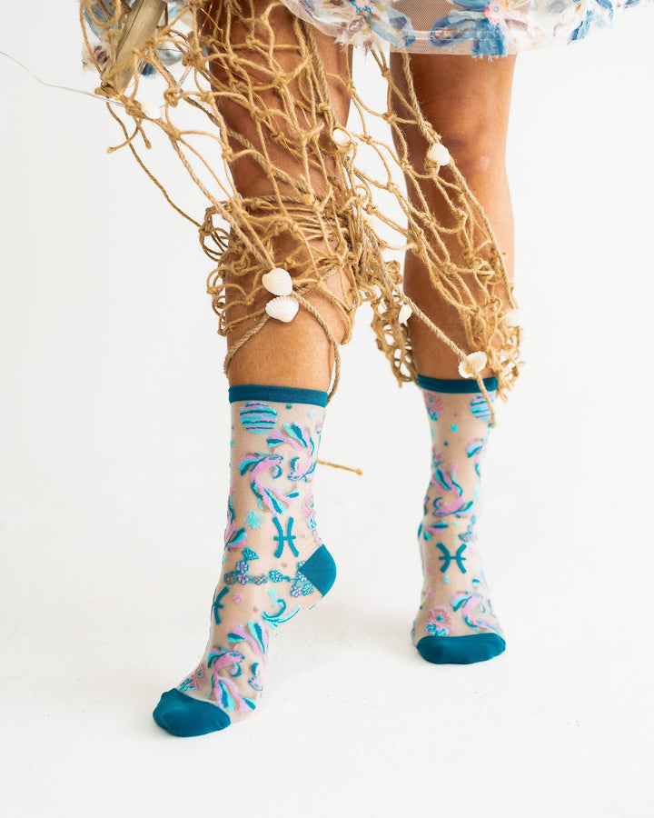 Zodiac Shimmer Socks: Pisces