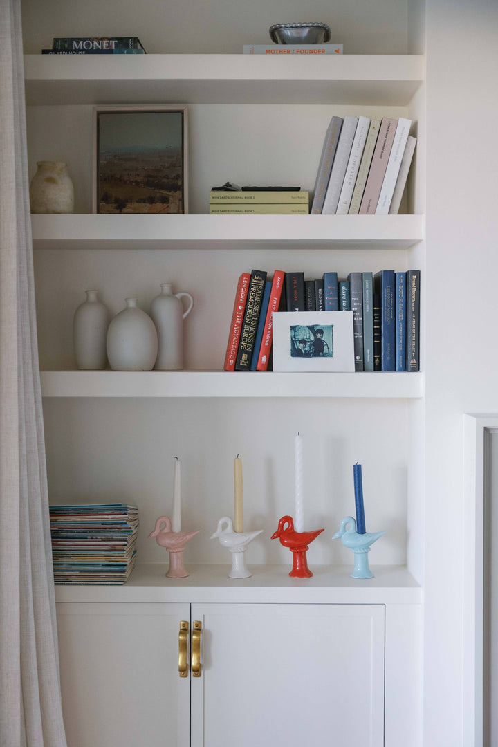 Nordic Swan Candlestick Holder: Blue