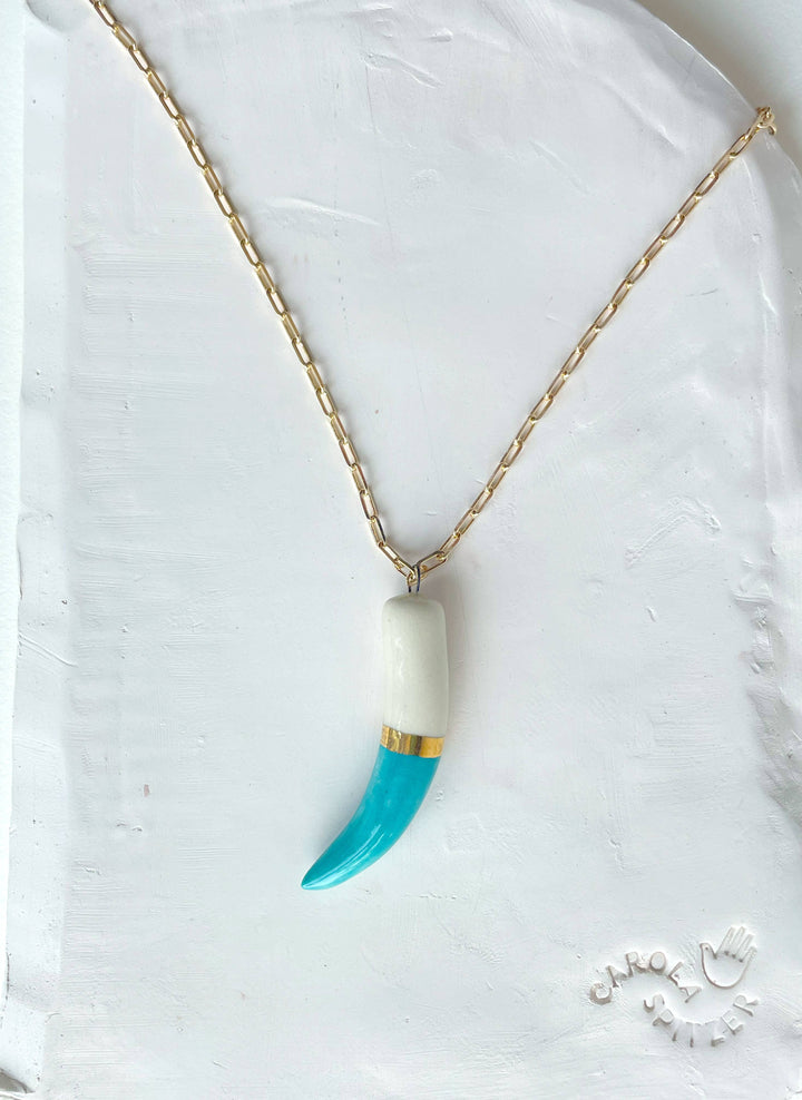 Shark tooth necklace: Lime Green