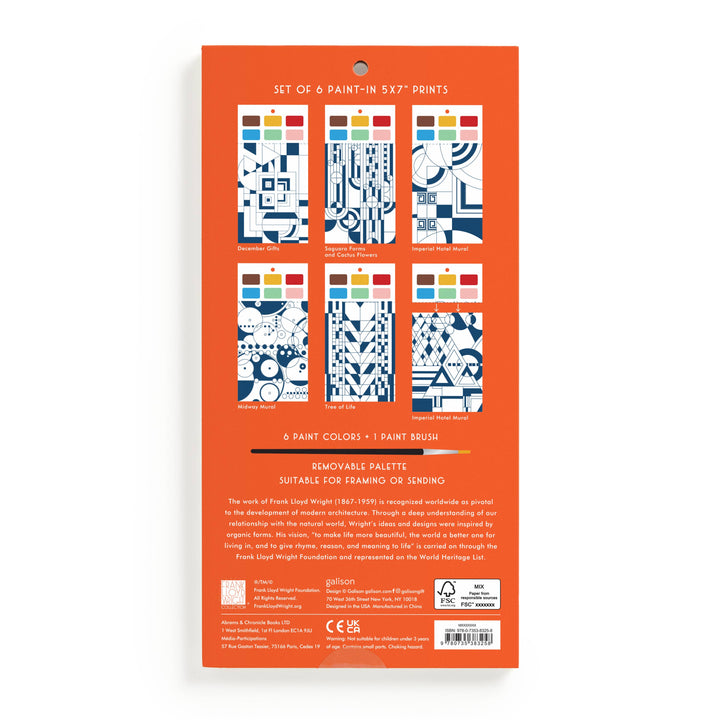 Frank Lloyd Wright Paint-In Print Set