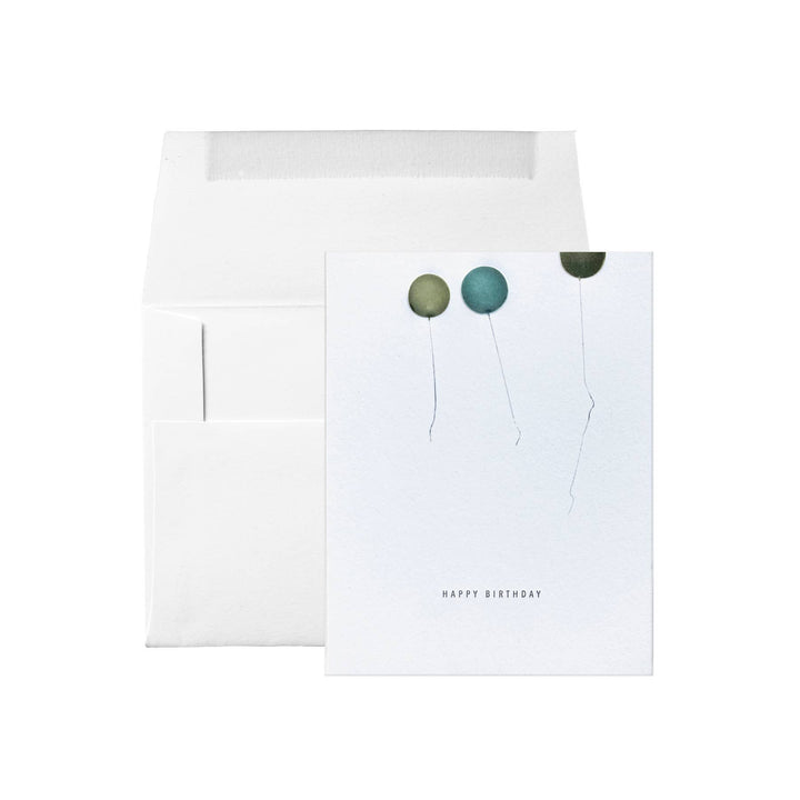 Green Balloons Happy Birthday Card